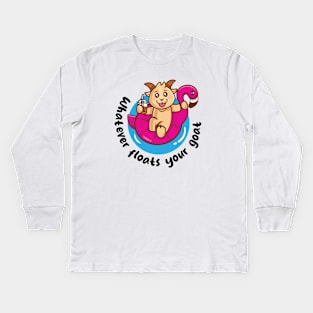 Whatever floats your goat (on light colors) Kids Long Sleeve T-Shirt